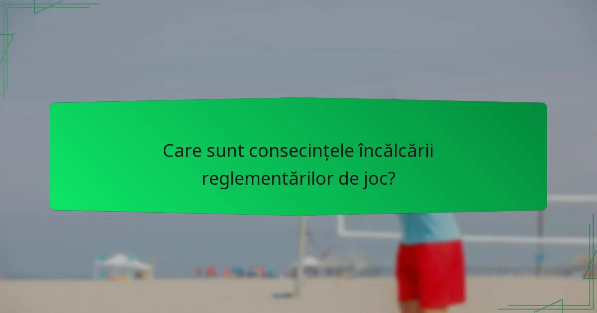 Care sunt consecințele încălcării reglementărilor de joc?