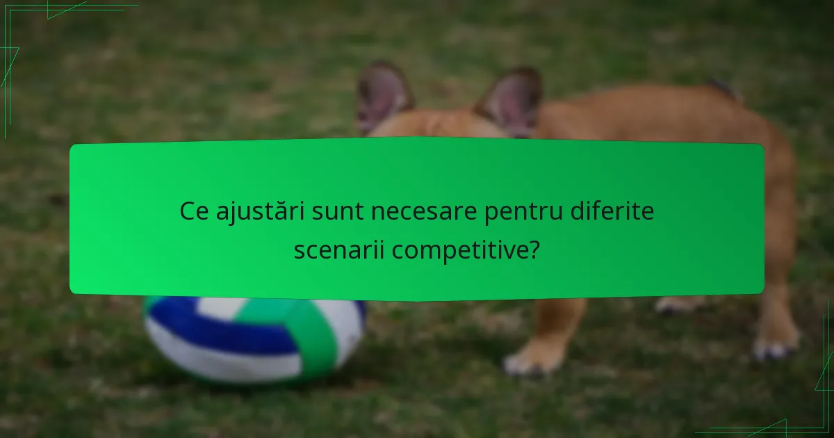 Ce ajustări sunt necesare pentru diferite scenarii competitive?