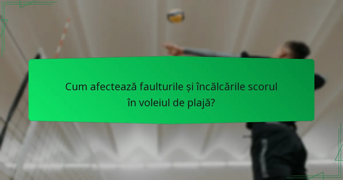 Cum afectează faulturile și încălcările scorul în voleiul de plajă?