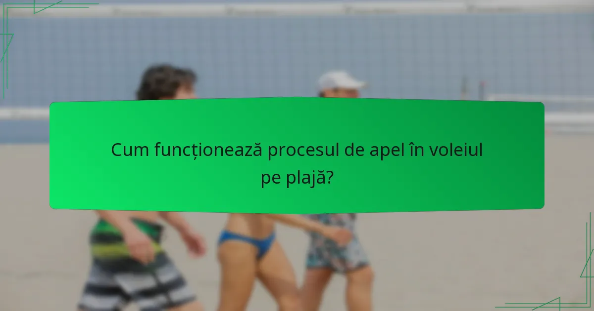 Cum funcționează procesul de apel în voleiul pe plajă?