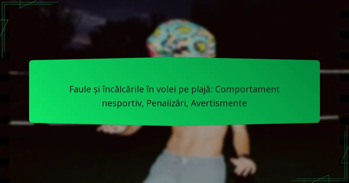 Faule și încălcările în volei pe plajă: Comportament nesportiv, Penalizări, Avertismente