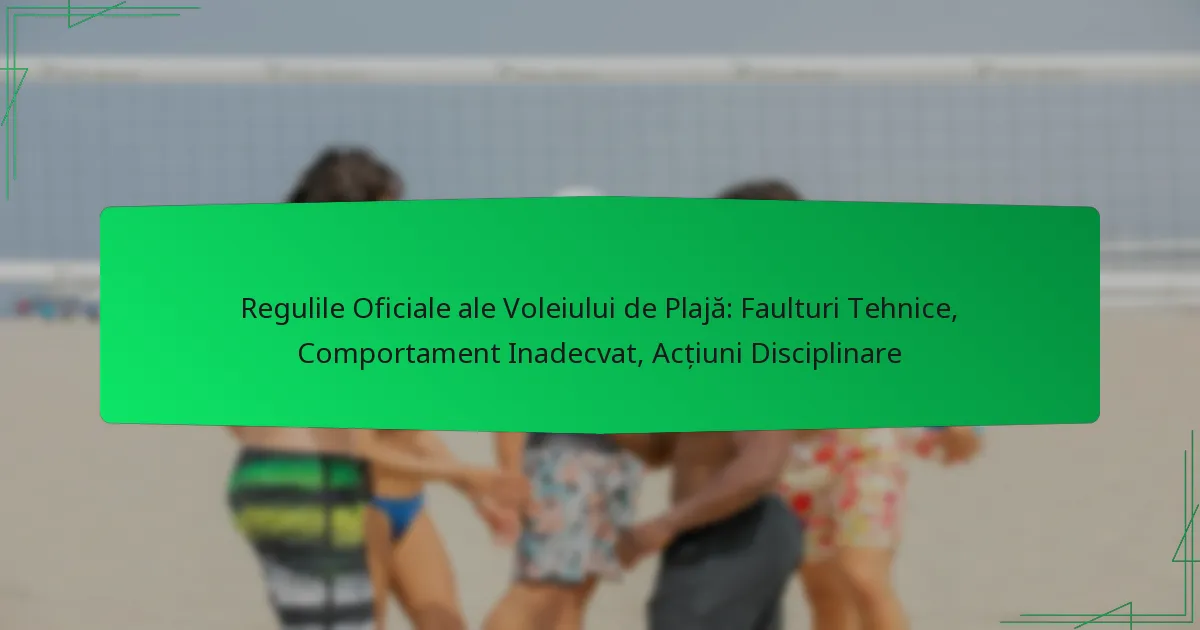 Regulile Oficiale ale Voleiului de Plajă: Faulturi Tehnice, Comportament Inadecvat, Acțiuni Disciplinare