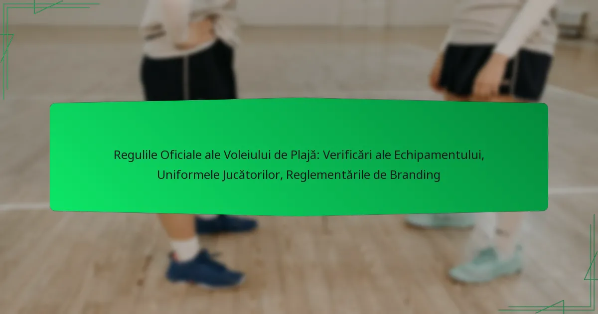 Regulile Oficiale ale Voleiului de Plajă: Verificări ale Echipamentului, Uniformele Jucătorilor, Reglementările de Branding